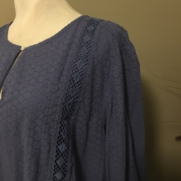 Lands End tunic top sz 2X. Thick fabric & lined. Pull on, long sleeves, crochet - Picture 4 of 8
